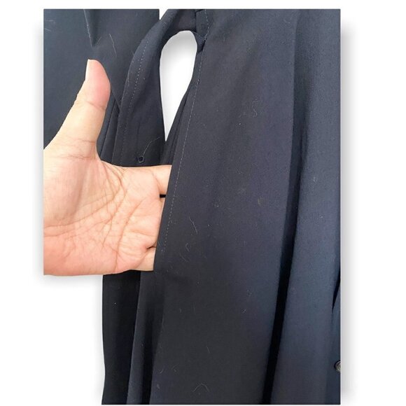 Vintage 90s, Comme des Garçons‎ Tricot Navy Wool Belted Midi Dress, Size Small - Picture 13 of 16